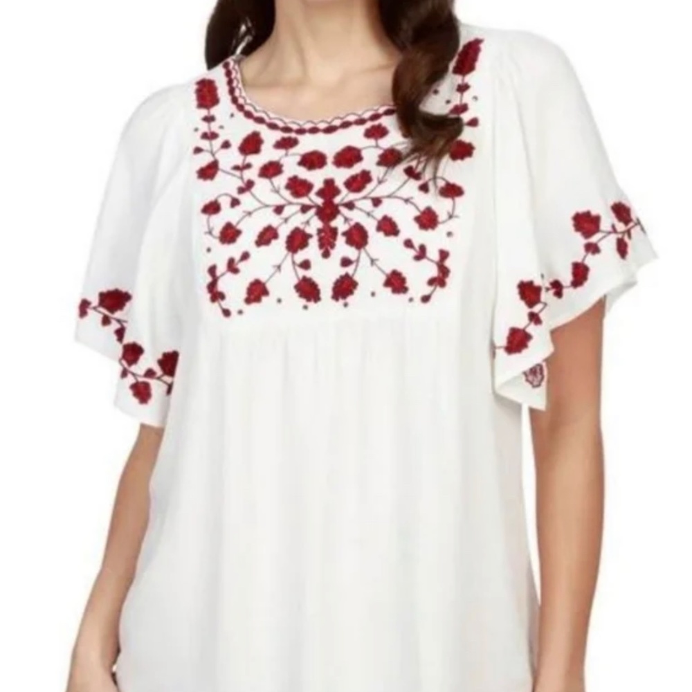 Lucky Brand Blouse, Bohemian Style with embroidery